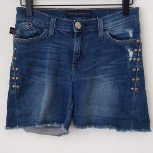 💥 EUC Rock Republic Frayed Studded Dark Wash Shorts